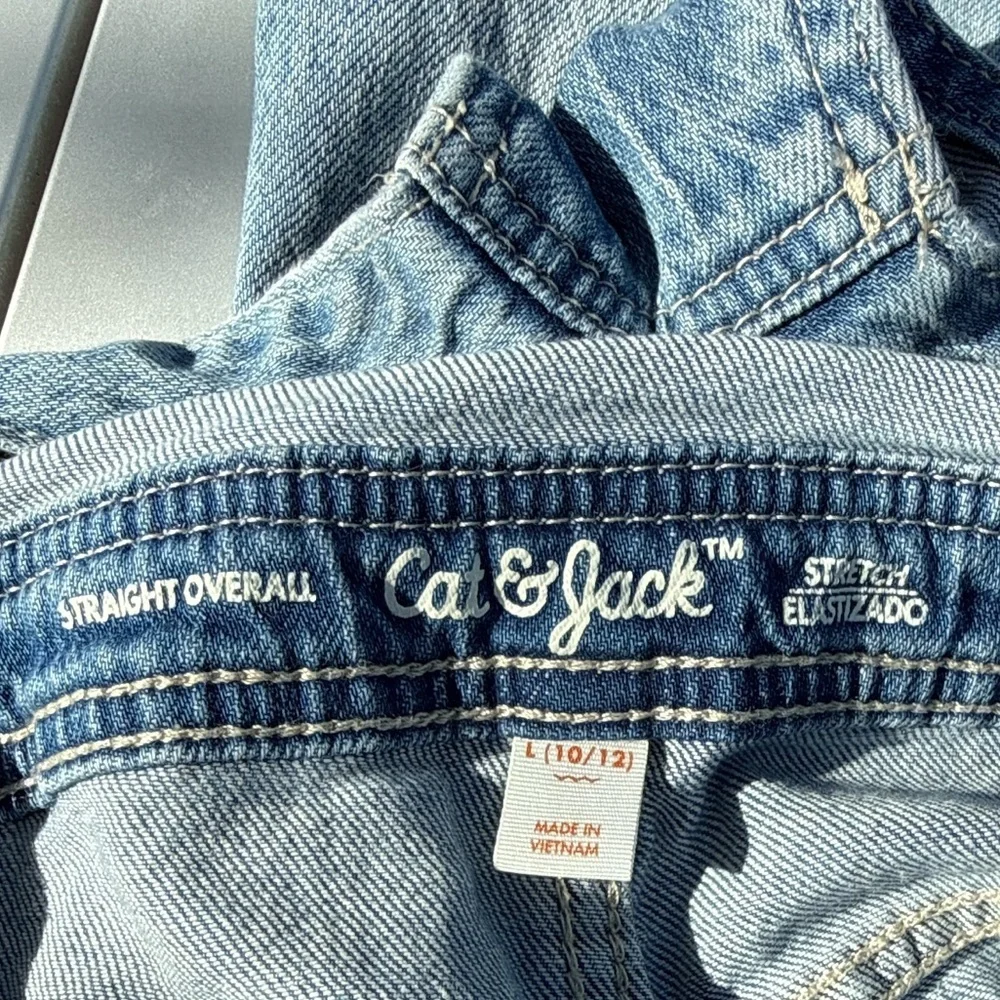 Cat & Jack Kids Blue Denim Overalls, Adjustable‎ Straps, Size 10/12